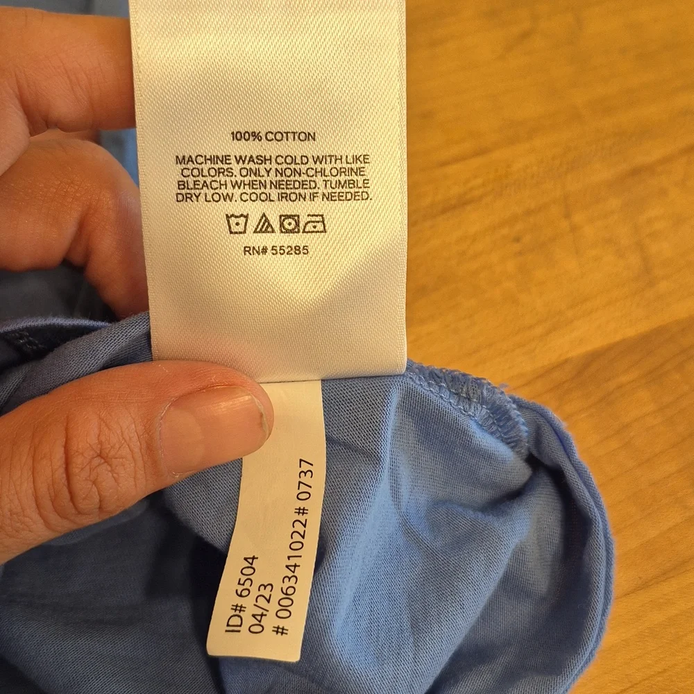 Express Blue Skimming Capped Sleeves Shirt - Picture 7 of 8